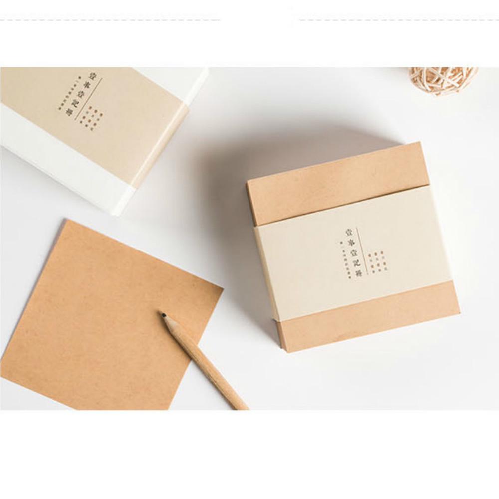 N Kez İçin Kalınlaştırılmış Kare Tuğla Notları Basit Kırtasiye Boş Yırtılabilir Not Defteri ve 400 Post-it Not