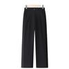 Stylish Ice Silk High Waisted Pants for 50-Year-Old Women - Loose, Elastic, Straight-Leg Summer Casual Wear