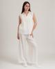 Women's Summer Linen Suit Phardi 7430 36 White (blouse, Pants)