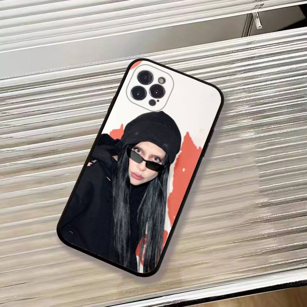 S-Singer L-Lady Gaga Phone Case For iPhone 17,16,15,14,13,12,11 Plus,Pro Max,XS,Soft Black Cover