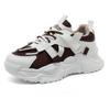 ZYCK New Sports Shoes Color Matching Thick-soled Student Leather Heightening Shoes