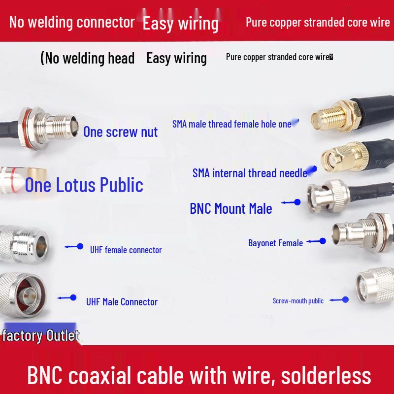 Professional BNC Male-to-Male Coaxial Camera Monitoring Cable