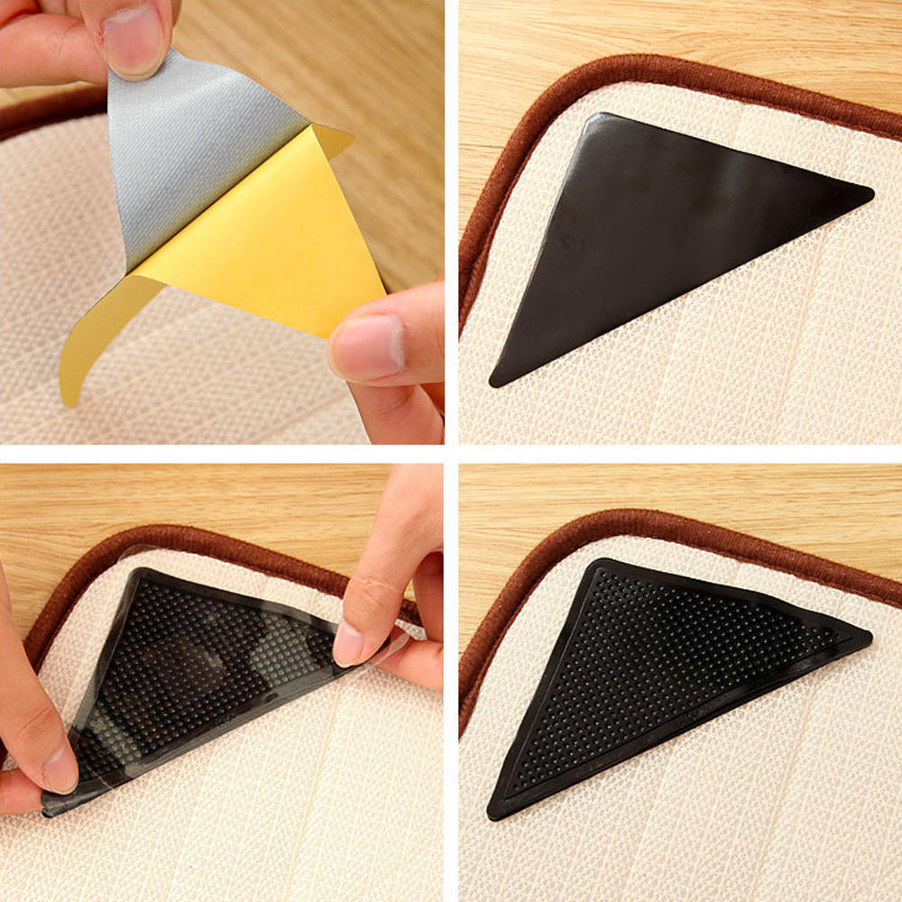 

4 X Ковровая подушка Non Slip Tri Sticker Anti Slip Mat Pads Anti Slip