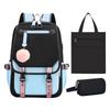 Printing College Style Backpack, High-capacity Schoolbag for Primary and Secondary School Students, Three-piece Set