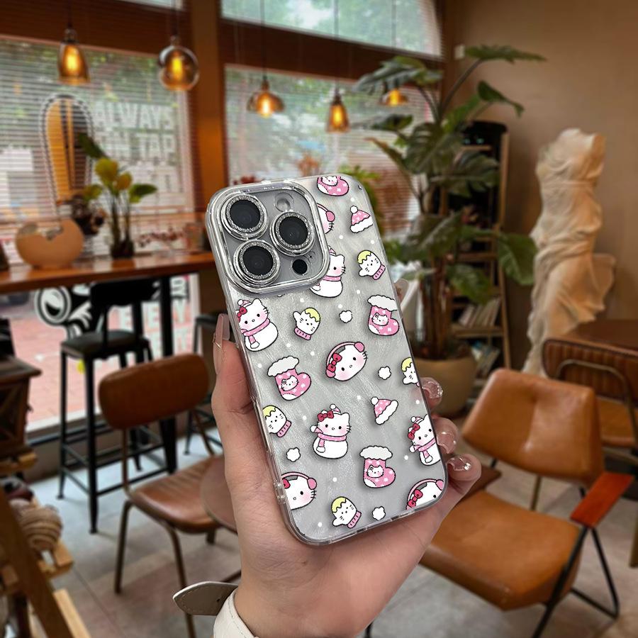 Silver Hello Kitty Apple 15 Phone Case - Cute Sanrio Design