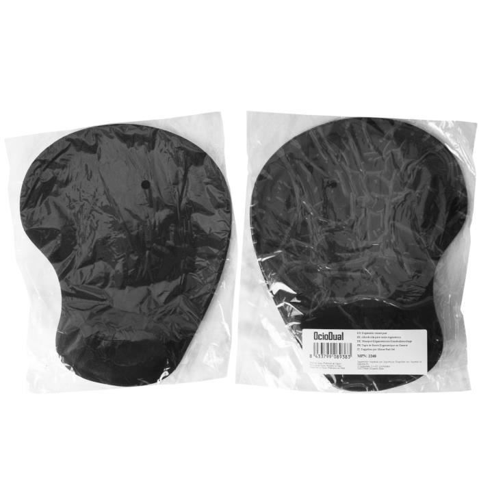 Tapis De Souris - OcioDual - Ergonomique - Repose-poignet En Gel - Base Antidérapante - Noir