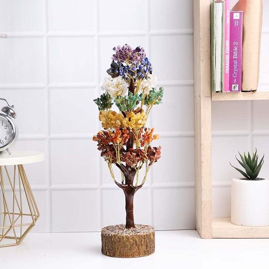 Seven Chakra Tree  for Home Decoration Crystal Tree for Positivity Goodluck GemstoneStone Tree for Living Room,Decor Gift