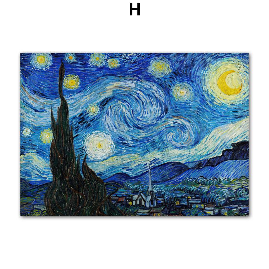 Vincent Van Gogh Writings Prints and Posters Great Work The Starry Night Canvas Painting Decorations for Living Room Wall Art