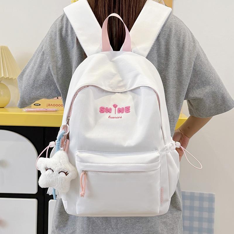 Schoolbag New Schoolbag Female Junior High School Students High Value Ins Japanese Cute Backpack Casual Lightweight Simple Travel Backpack
