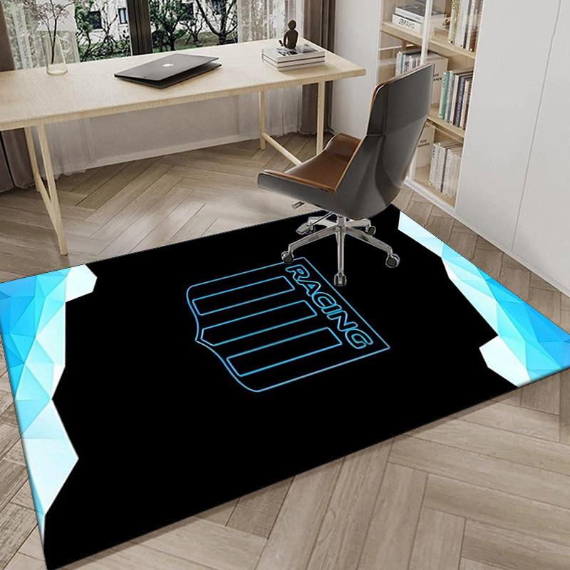 Rennteam-Emblem Teppich für Büro, Stuhlunterlage, Dekorativer Teppich Wohnzimmer Matte, Große Größe Fan Geschenke Weihnachtsgeschenke