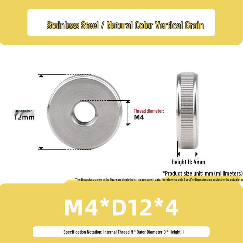 Stainless Steel M3/M6/M10 High-Strength Knurled Nut