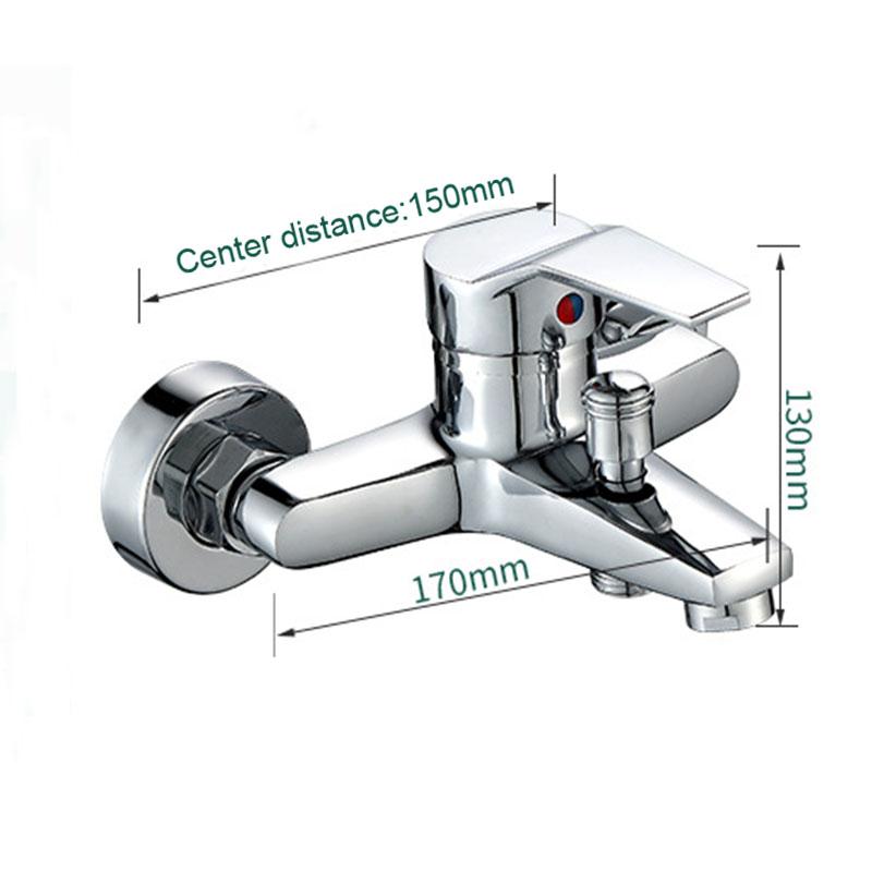 Zinc Alloy Basin Faucets Wall Mounted Hot Cold Water Dual Spout Mixer Tap For Bathroom Splitter Bath Shower Basin