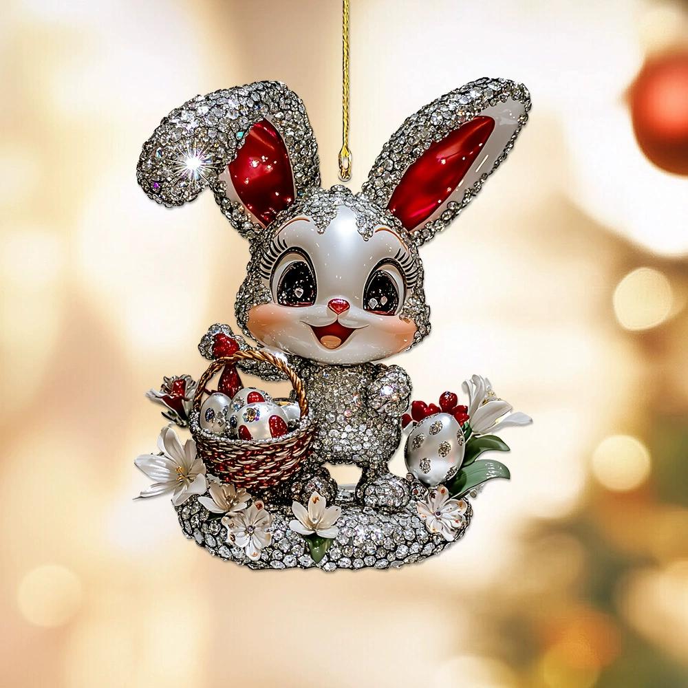 Bunny Acrylic Pendant Ornaments 2D Flat Pendants Car Home Backpack Decor Hanging Ornament Decor Hanging H1H1