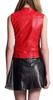 Red Zipper Waist Coat Women's Handmade Vest Coat Jacket Western Classic Lambskin Leather
