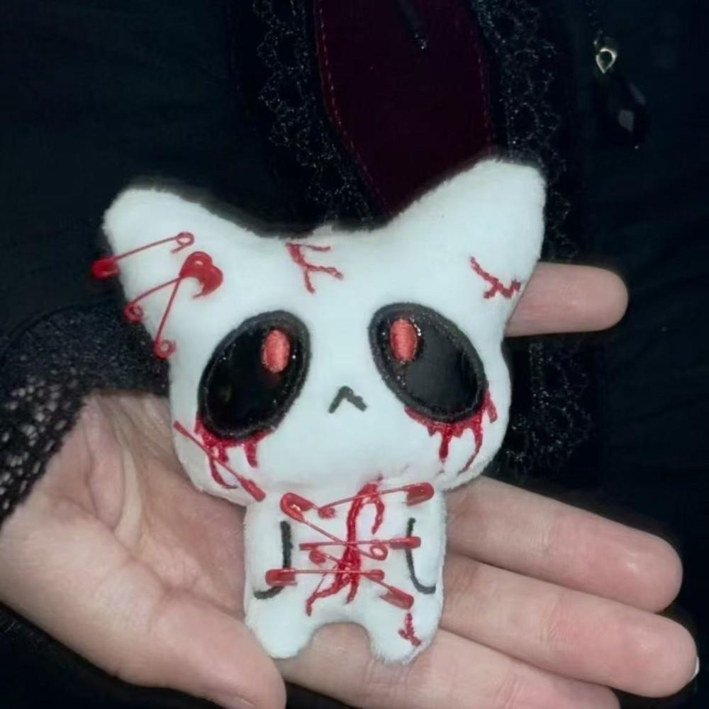Unisex Dark Ghost Plush Keychain Creepy Bloody Halloween Bag Pendant Scary Accessories Cosplay