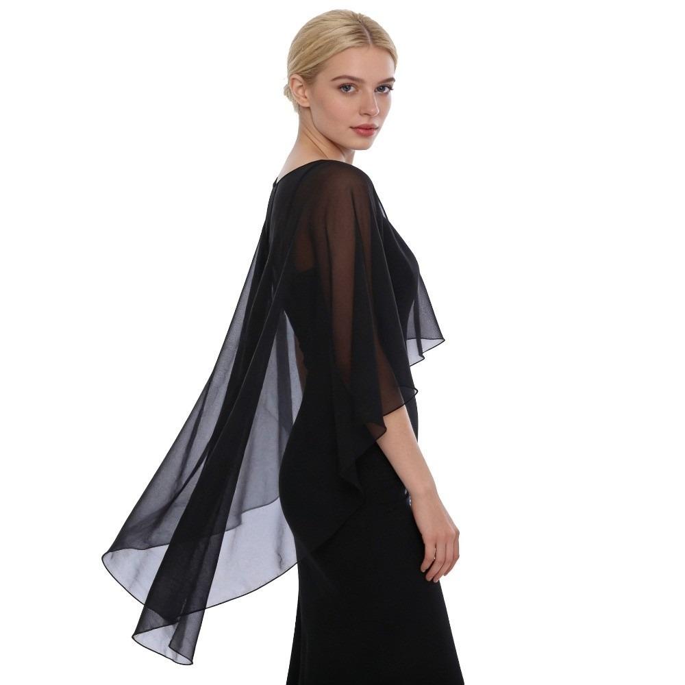 Elegant Sheer Shawl Top Loose Fit Chiffon Sunscreen Outerwear Chiffon Cover Up  Vacation
