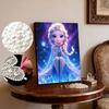 Chibi Starry Ice Elsa New Pearl-Inlaid Frameless Art | Handmade Pearl Craft, Dreamy Starry Ice Theme, for Cute Girly Frozen Style Home Decor