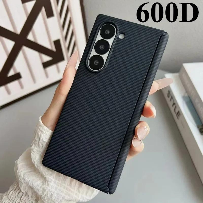 600D Carbon Fiber Texture MagSafe Phone Case for Samsung Galaxy Z Fold 7 6 5 5G Hinge Busine Magnetic Wireless Charging Cover