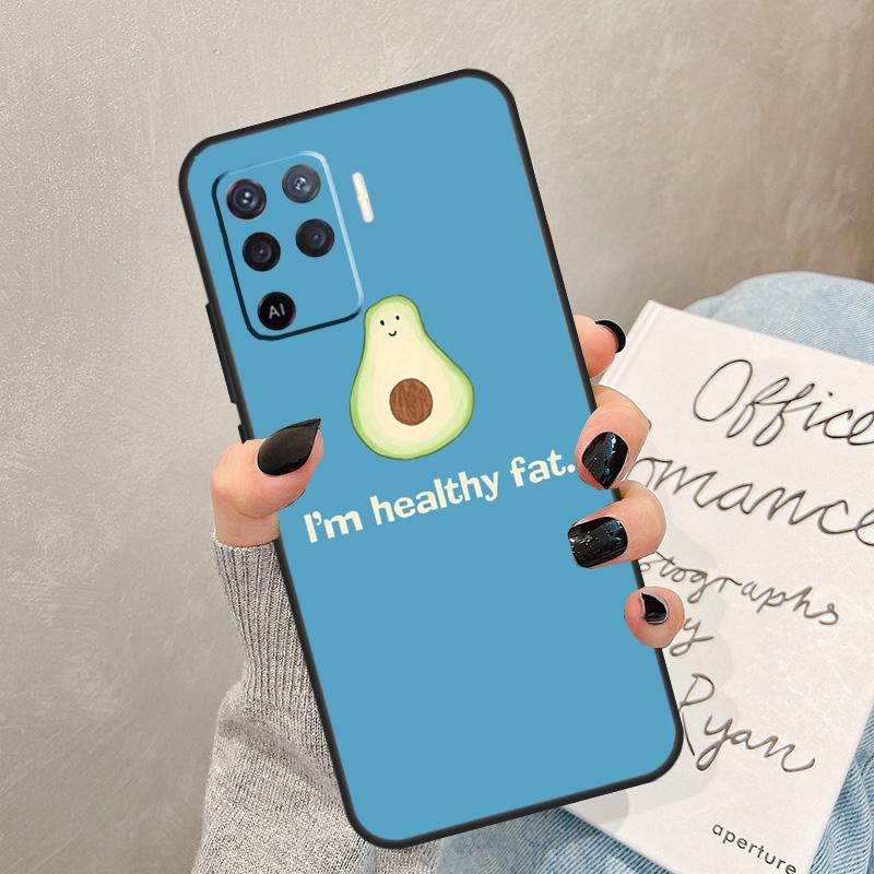 Cute Avocado Case For Oppo A78 A98 A18 A38 A58 A60 A80 A40 A77 A57 A17 A74 A54 A94 A96 A76 A16 A15 A5 Pro