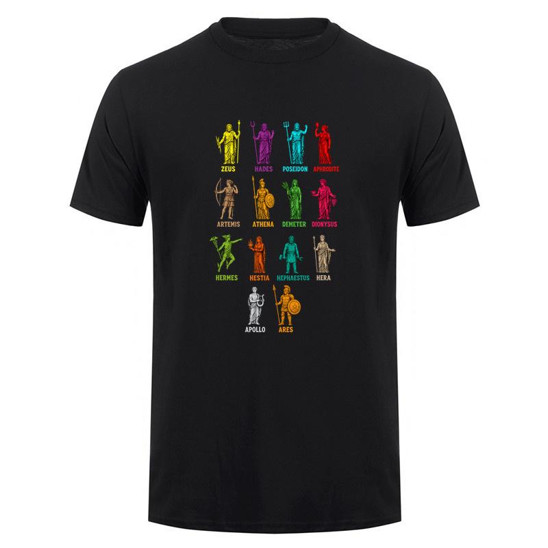 Greek Mythology Gods Of Greece T Shirt Colorful Ancient Gods Graphic Tshirts Unisex Vintage Style Da817