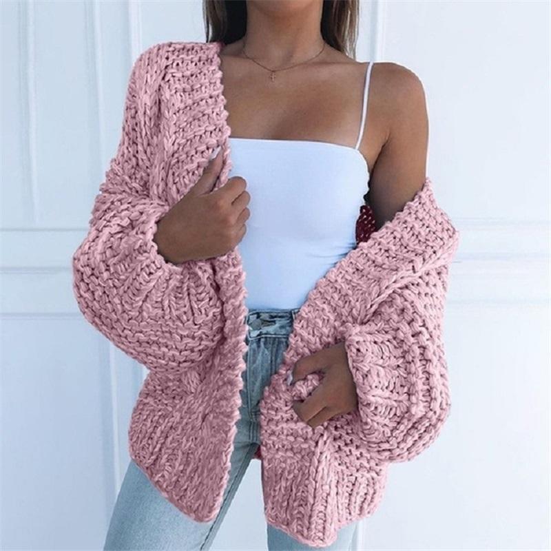 Women's Chunky Knit Cardigan Oversized Loose Open Front Long Sleeve Sweater