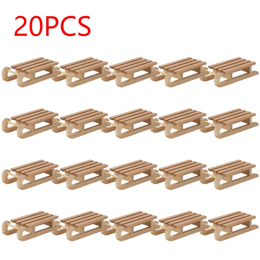 Mini Simulation Snow Sled Handmade 1/12 Wooden Sleigh Desktop Craft Home Decor Crafts Snow Sled Ornament Odorless for Doll House