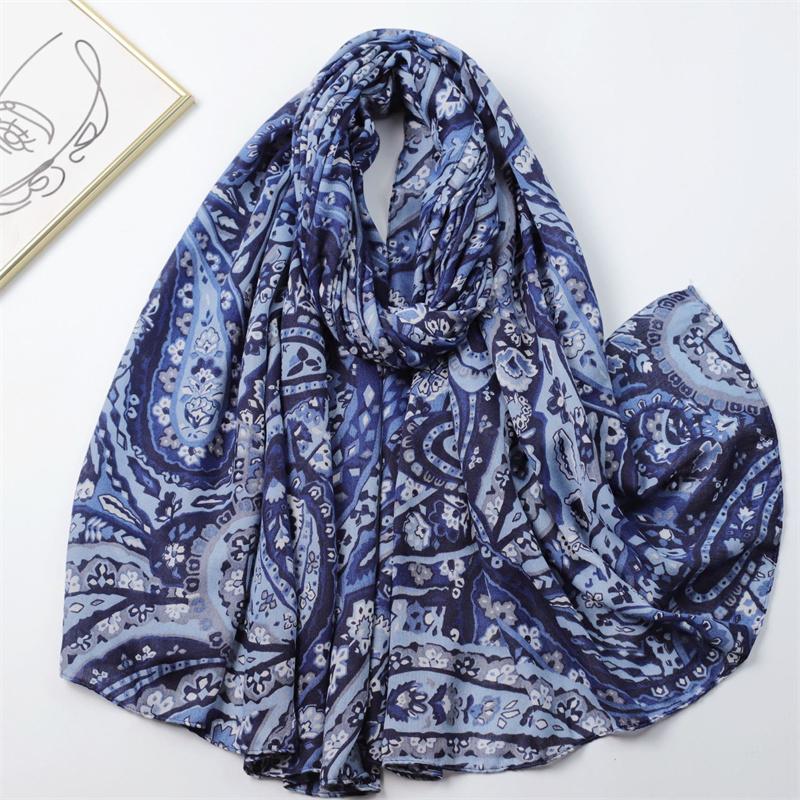 New Fashion Aztec Ethnic Paisley Floral Viscose Shawl Scarf Lady High Quality Wrap Pashmina Stole Bufandas Muslim Hijab 180*90Cm