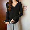 Irregular Base Shirt Spring and Autumn Shoulder Slimming Thin T-shirt Top