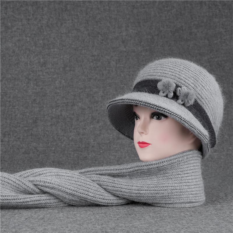 Winter Mother Hat Female Warm Versatile Grandma Basin Hat Velvet Cycling Cold Bucket Hat