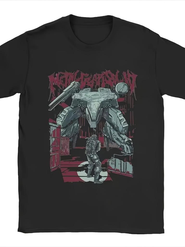 Unisexs Metal Equipunisext Pattern Tshirt Short Sleeved Round Neck Gamer Retro Printed Tshirt Suitable For All Seasons