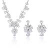 Meier New fashion trend zircon flower necklace earrings teardrop elegant choker set