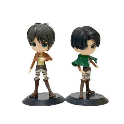 13.5/14.5Cm Attack On Titan Chibi Gk Eren Yeager Levi Ackerman Q Version Action Figures Doll Desktop Ornament Model Toys Gifts