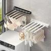 Multi-function Folding Drying Rack Punch-Free Household Kitchen Bathroom Balcony Hanging Clothes Drying Underwear Socks Rack