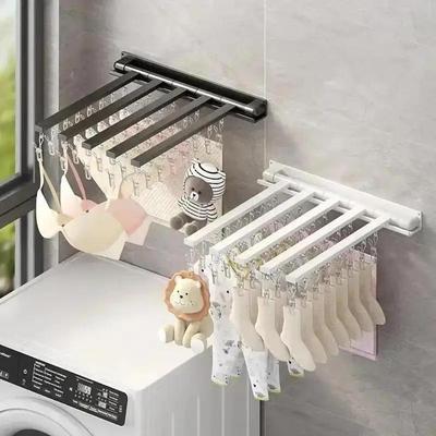 Séchoir pliant multifonctionnel sans perçage pour la maison, la cuisine, la salle de bain, le balcon, séchage suspendu des vêtements, sous-vêtements, chaussettes