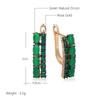 Kinel Green Opal Zircon Luxury Earrings For Women Black Plating Rose Gold Color Fine Jewelry