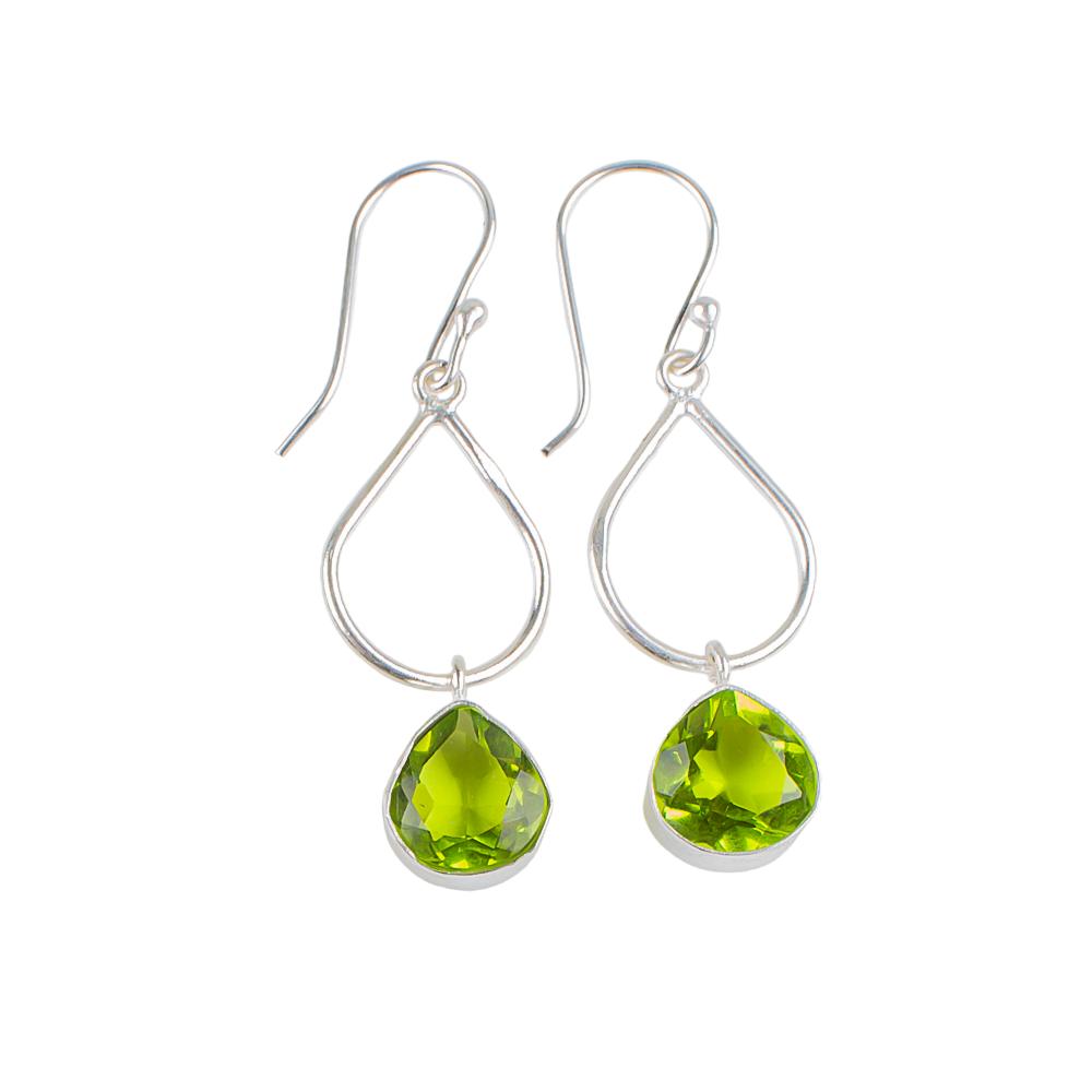 Peridot Gemstone 925 Sterling Silver Jewelry Handmade Drop/Dangle Earrings 1.90" EE-19-8
