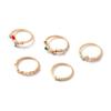 Open Gold Plated Flower Ring Set Alloy Jewelry Niche Diamond Set Pair Ring Women's Diamond