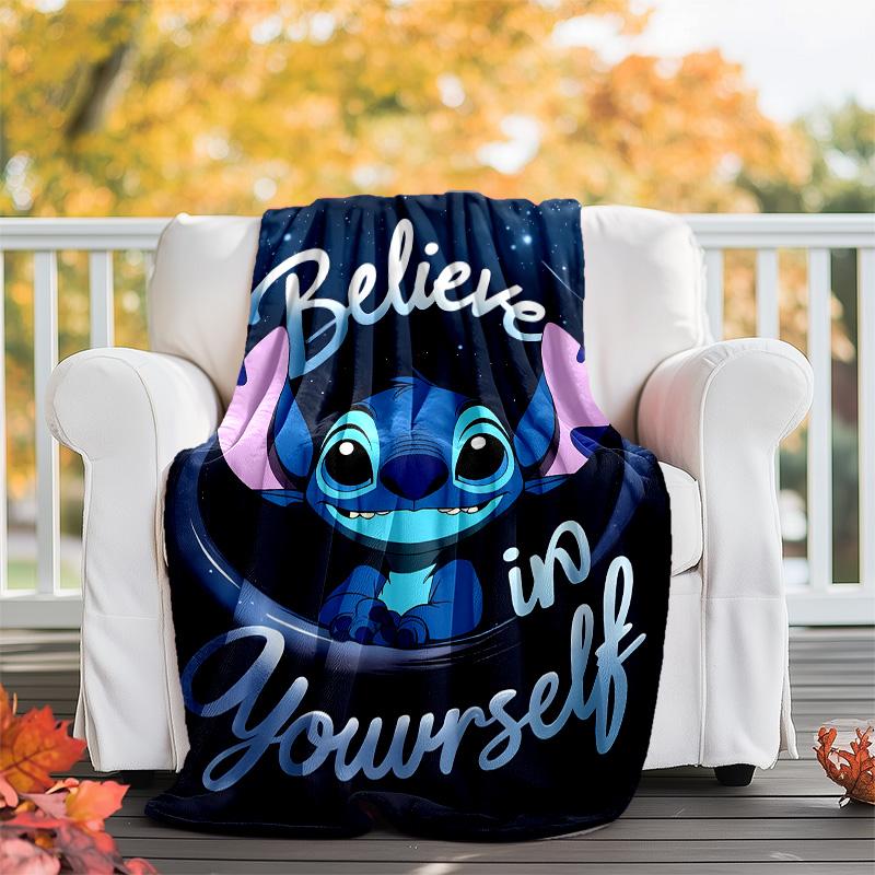 1pc S-Stitch1 Theme Blanket - Digital Print, Polyester, Cozy for All Seasons, Perfect for Outdoor, and Travel