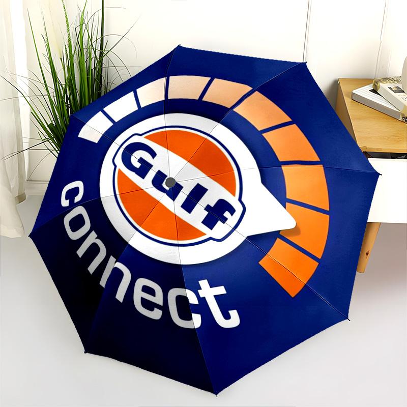 Logo Marca Gulf Ombrello pieghevole 8 stecche Parapioggia Ombrello da sole Ombrello da sole Regalo viaggio