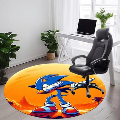 1 pièce Tapis Rond Zone Sonic pour Bureau, Décoration Intérieure Chambre Salon, Déco Pièce, Offic a1016136