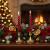 Vintage Decorative Iron Candlestick Gold Silver Taper Candle Holder Christmas Birthday Party Wedding Dinner Table Centerpiece