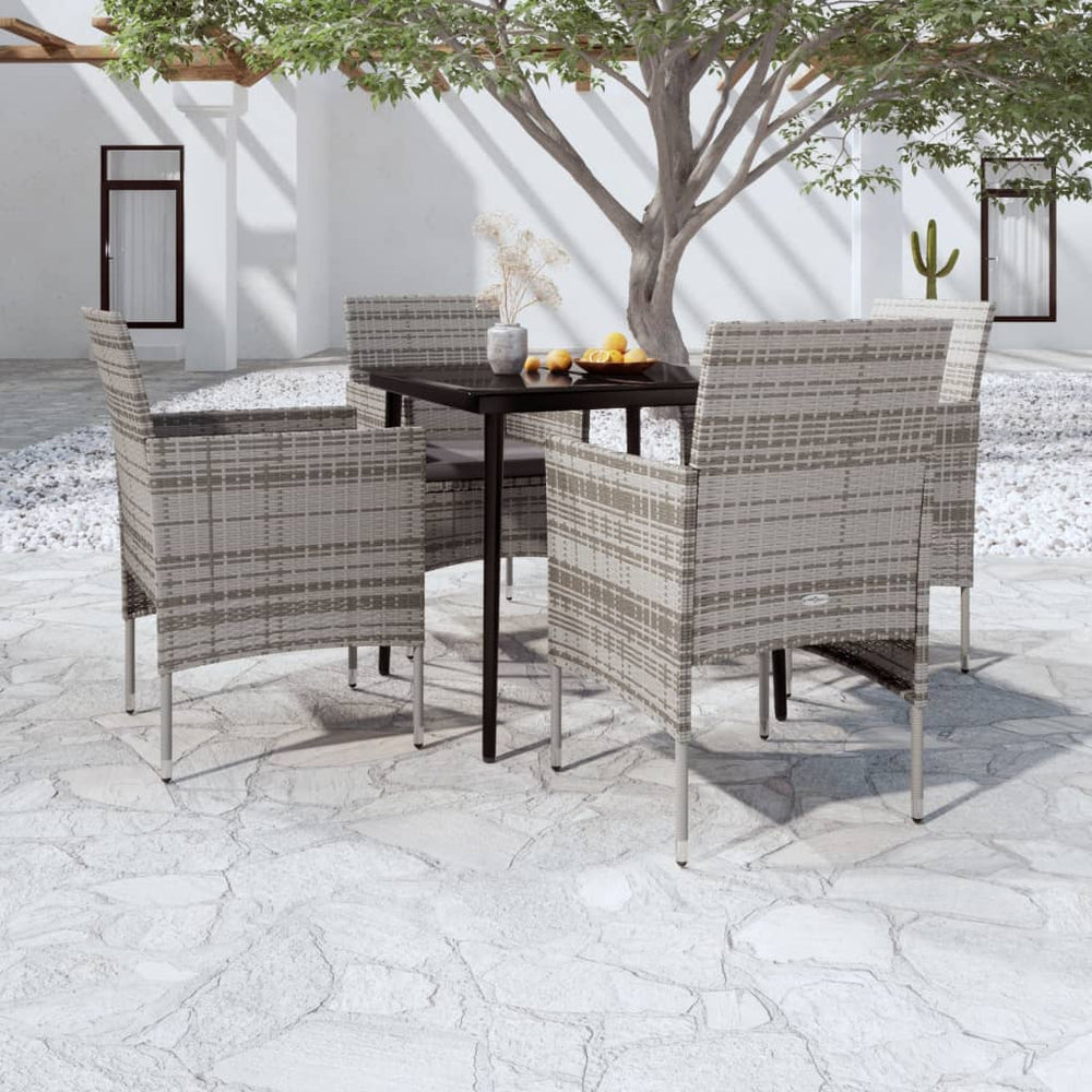 Ensemble à manger de jardin et coussins 5pcs /noir