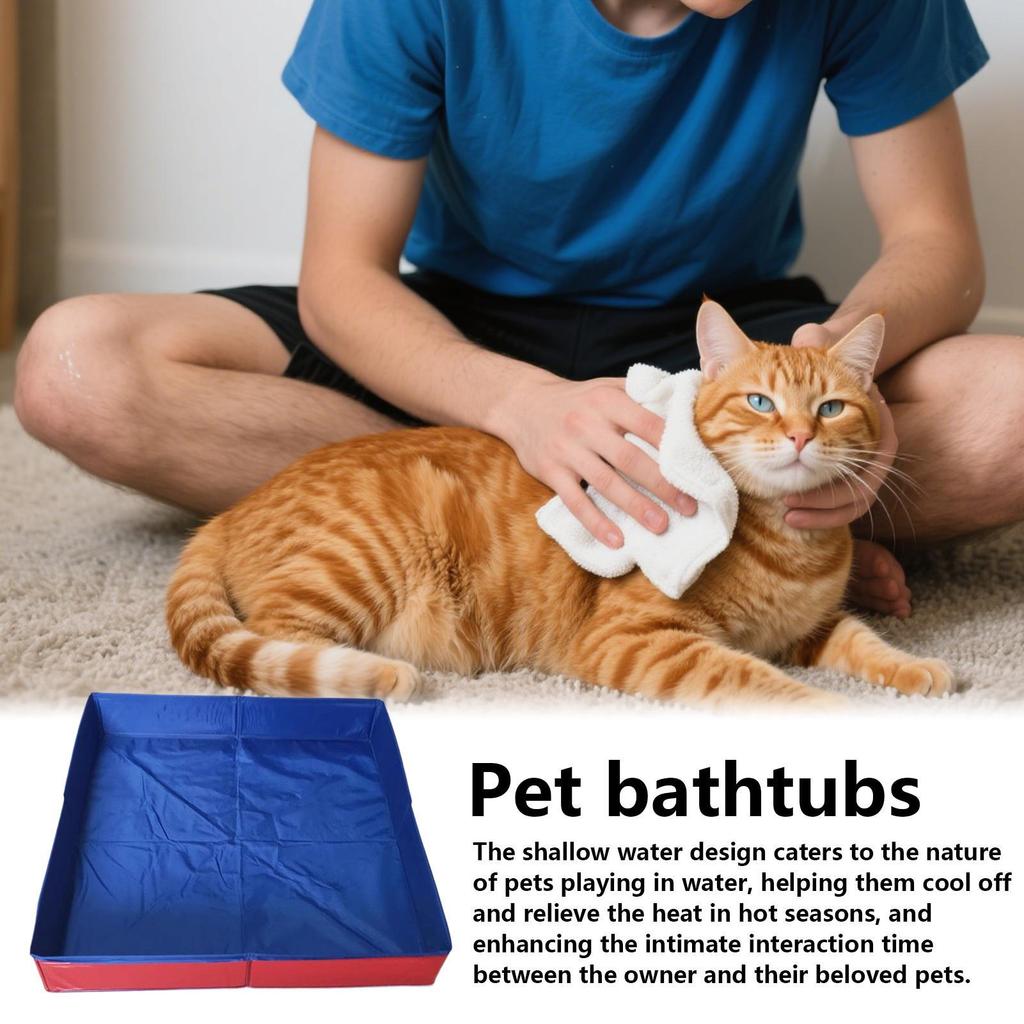 Hundepool 50x50x10cm PVC Faltbare kleine Haustierbadewanne Sommer Kühlreinigungsbecken für Welpen Katzen Enten Papageien Haustierbedarf