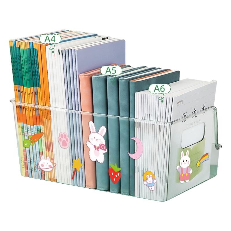 Desktop Organizer Transparent Book Storage Box Desk Bookshelf Office Book Holder 1 чистый