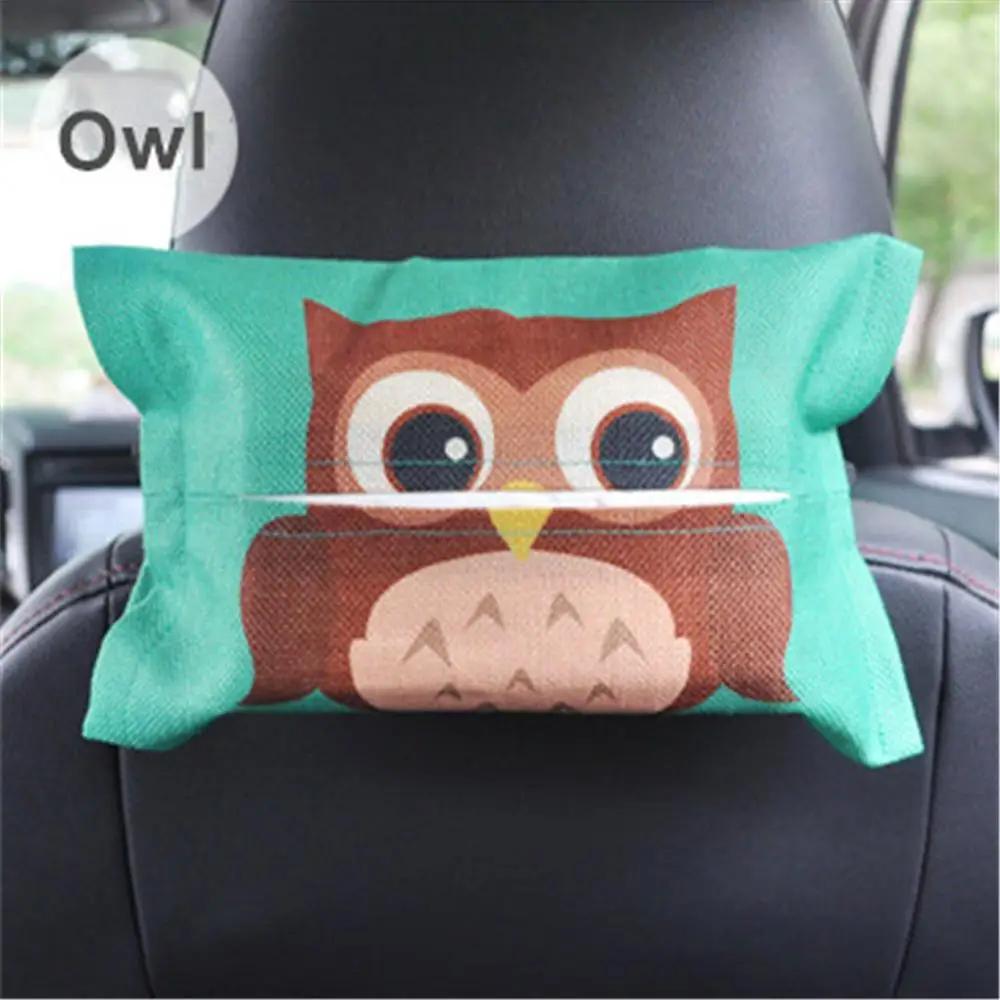 Cartoon Car Tissue Box Cover Auto Seat Back Hanging Storage Holder Tissue Box Container Car Visor Towel Napkin Papers Bag Holder