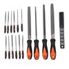 17 Pcs File Tool Set with Carry Case Half Round Triangle Round Flat and Needle Files Brush Carbon