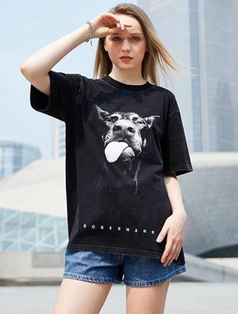 Big Dog Black Shirt Oversized T-Shirt 2XL