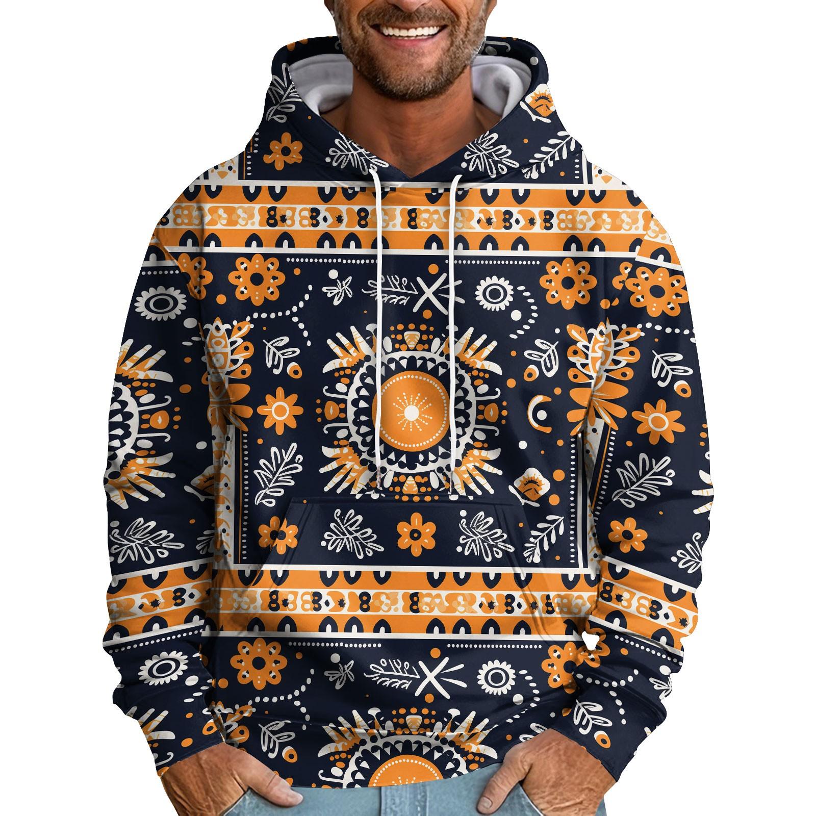 

Мужская толстовка с капюшоном и цветочным принтом, мужская повседневная модная спортивная толстовка XXL