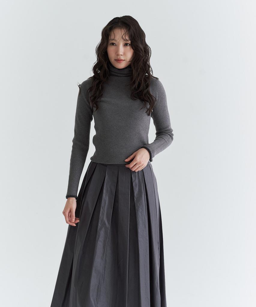 Peulleio Wholegarment Turtleneck Knit _ Dark Grey