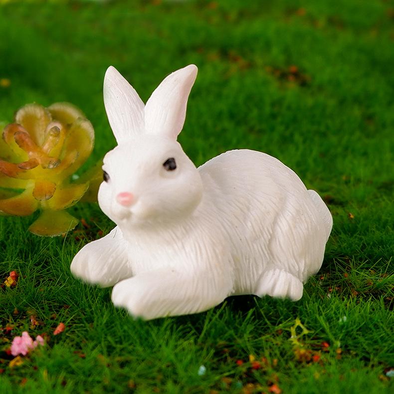 Easter Rabbit Resin Handicraft Small Ornaments DIY Micro Landscape Bonsai Figurines Mini Ecological Bottle Succulent Accessories